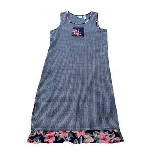 Napa Valley Petites Check Floral Maxi Pocket Dress Petite Womens Large EUC